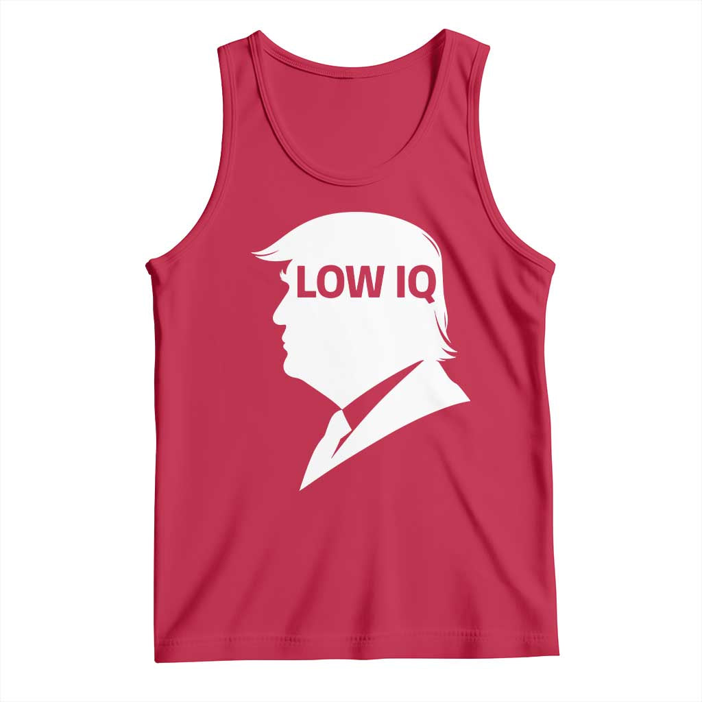 Low IQ Political Silhouette Profile Humor Tank Top Satirical Politics Subtle Hate TS02 Red Print Your Wear