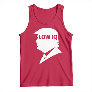 Low IQ Political Silhouette Profile Humor Tank Top Satirical Politics Subtle Hate TS02 Red Print Your Wear