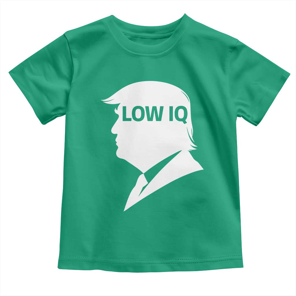 Low IQ Political Silhouette Profile Humor Toddler T Shirt Satirical Politics Subtle Hate TS02 Irish Green Print Your Wear