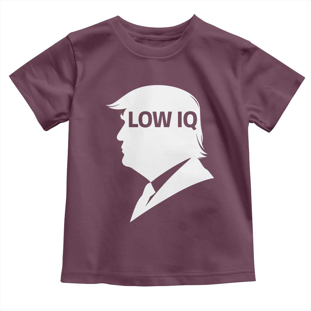 Low IQ Political Silhouette Profile Humor Toddler T Shirt Satirical Politics Subtle Hate TS02 Maroon Print Your Wear