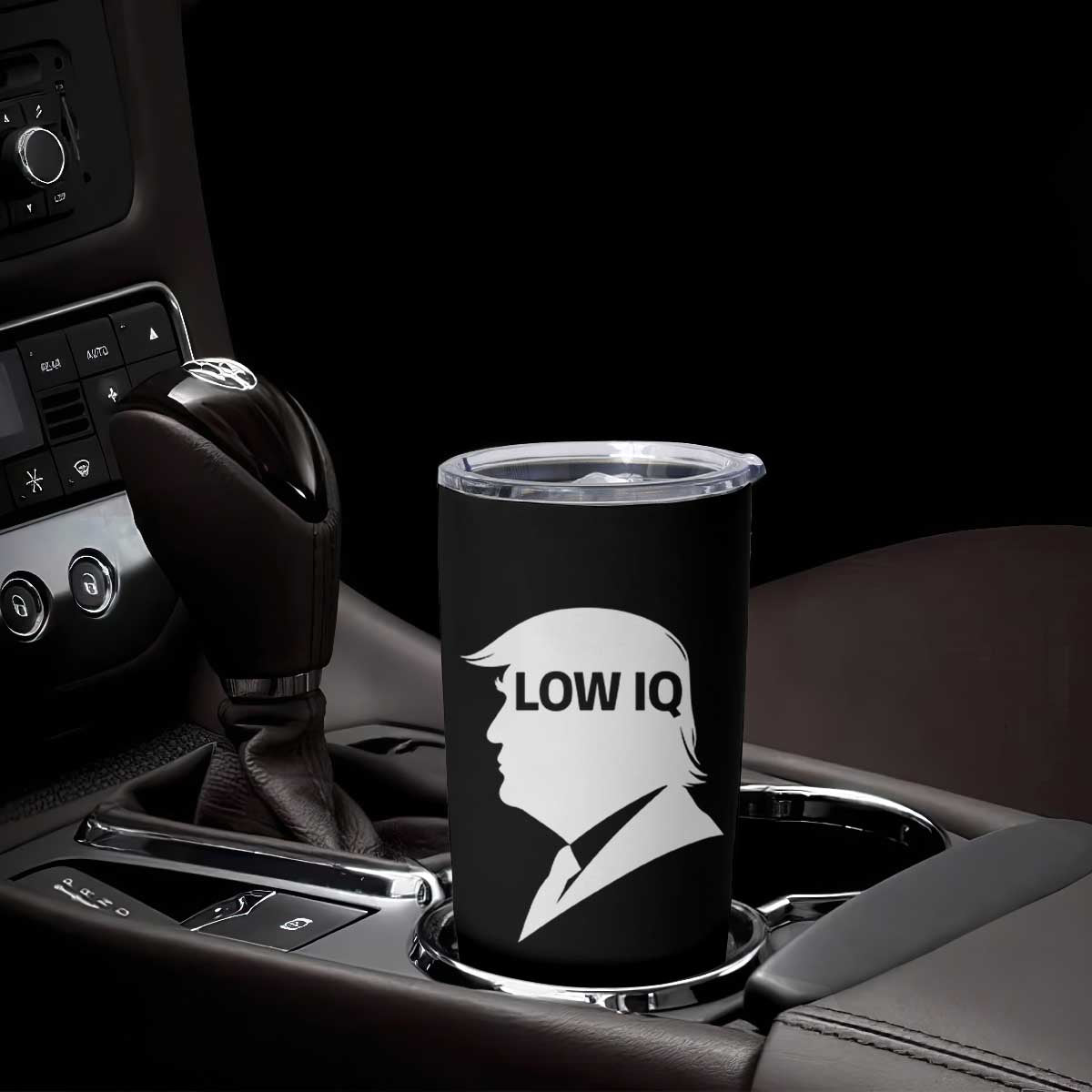 Low IQ Political Silhouette Profile Humor Tumbler Cup Satirical Politics Subtle Hate TS02 Print Your Wear