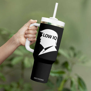 Low IQ Political Silhouette Profile Humor Tumbler With Handle Satirical Politics Subtle Hate TS02 Print Your Wear