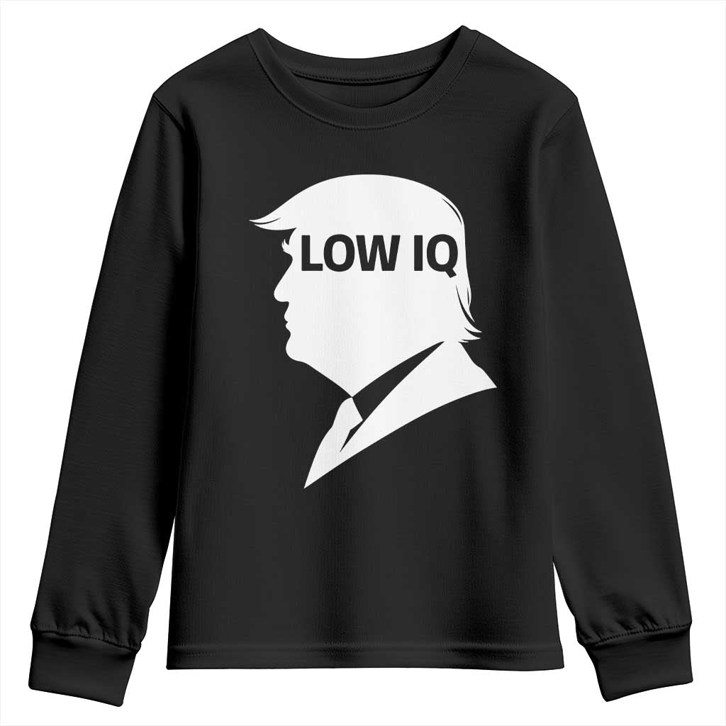Low IQ Political Silhouette Profile Humor Youth Sweatshirt Satirical Politics Subtle Hate TS02 Black Print Your Wear