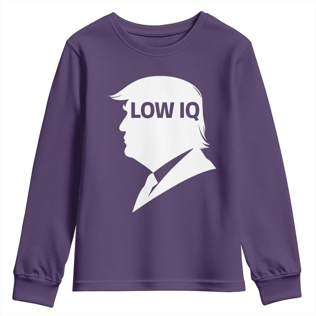 Low IQ Political Silhouette Profile Humor Youth Sweatshirt Satirical Politics Subtle Hate TS02 Purple Print Your Wear