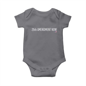 25th Amendment Now Minimalist Typography Graphic Baby Onesie Political Satire Patriotic American Flag TS02 Charcoal Print Your Wear