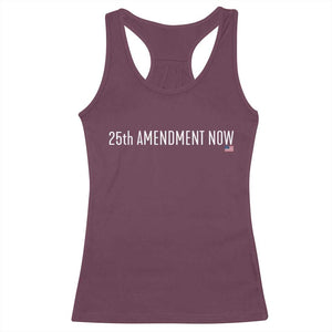 25th Amendment Now Minimalist Typography Graphic Racerback Tank Top Political Satire Patriotic American Flag TS02 Maroon Print Your Wear