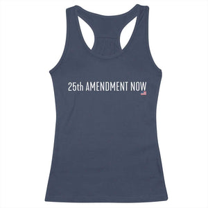 25th Amendment Now Minimalist Typography Graphic Racerback Tank Top Political Satire Patriotic American Flag TS02 Navy Print Your Wear