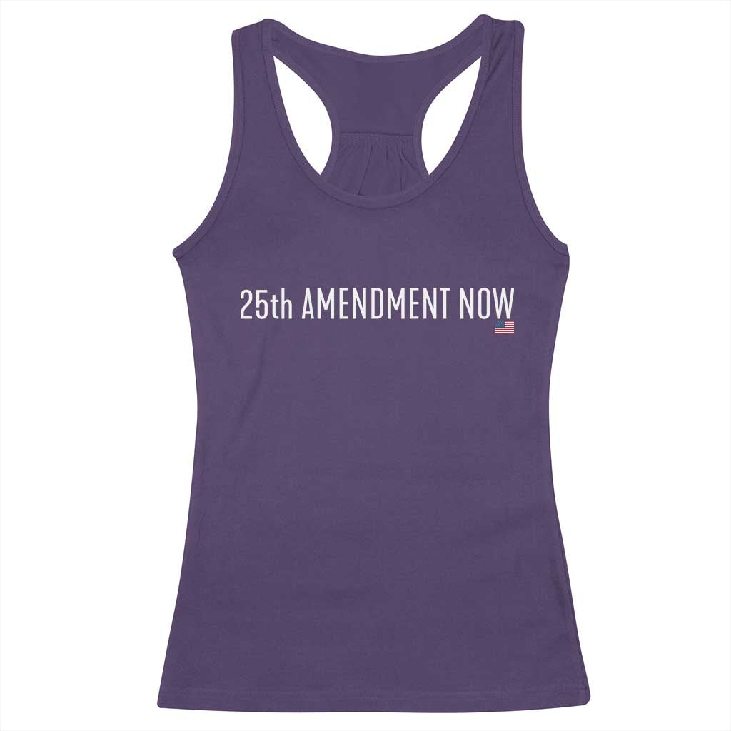 25th Amendment Now Minimalist Typography Graphic Racerback Tank Top Political Satire Patriotic American Flag TS02 Purple Print Your Wear