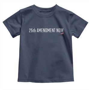 25th Amendment Now Minimalist Typography Graphic Toddler T Shirt Political Satire Patriotic American Flag TS02 Navy Print Your Wear
