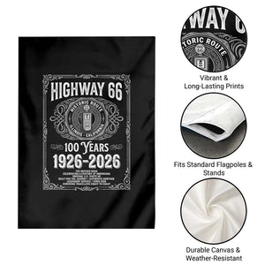 Historic Mother Road Highway 66 Garden Flag Centennial 1926-2026 Classic Gas Pump Filigree Graphic TS02 Print Your Wear