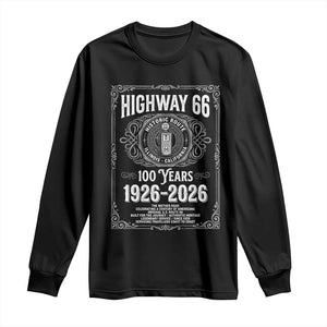 Historic Mother Road Highway 66 Long Sleeve Shirt Centennial 1926-2026 Classic Gas Pump Filigree Graphic TS02 Black Print Your Wear