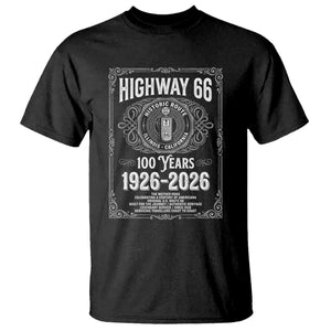 Historic Mother Road Highway 66 T Shirt Centennial 1926-2026 Classic Gas Pump Filigree Graphic TS02 Black Print Your Wear