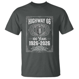 Historic Mother Road Highway 66 T Shirt Centennial 1926-2026 Classic Gas Pump Filigree Graphic TS02 Dark Heather Print Your Wear