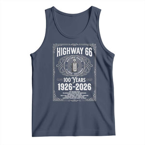 Historic Mother Road Highway 66 Tank Top Centennial 1926-2026 Classic Gas Pump Filigree Graphic TS02 Navy Print Your Wear