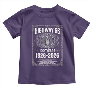 Historic Mother Road Highway 66 Toddler T Shirt Centennial 1926-2026 Classic Gas Pump Filigree Graphic TS02 Purple Print Your Wear
