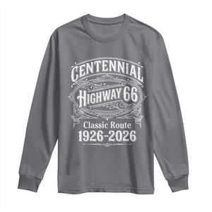 America Highway 66 Centennial 1926-2026 Classic Route Long Sleeve Shirt Vintage The Mother Road Victorian Filigree Graphic TS02 Charcoal Print Your Wear