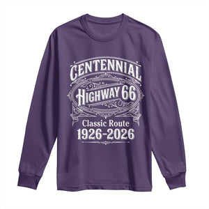 America Highway 66 Centennial 1926-2026 Classic Route Long Sleeve Shirt Vintage The Mother Road Victorian Filigree Graphic TS02 Purple Print Your Wear
