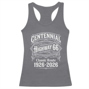 America Highway 66 Centennial 1926-2026 Classic Route Racerback Tank Top Vintage The Mother Road Victorian Filigree Graphic TS02 Charcoal Print Your Wear