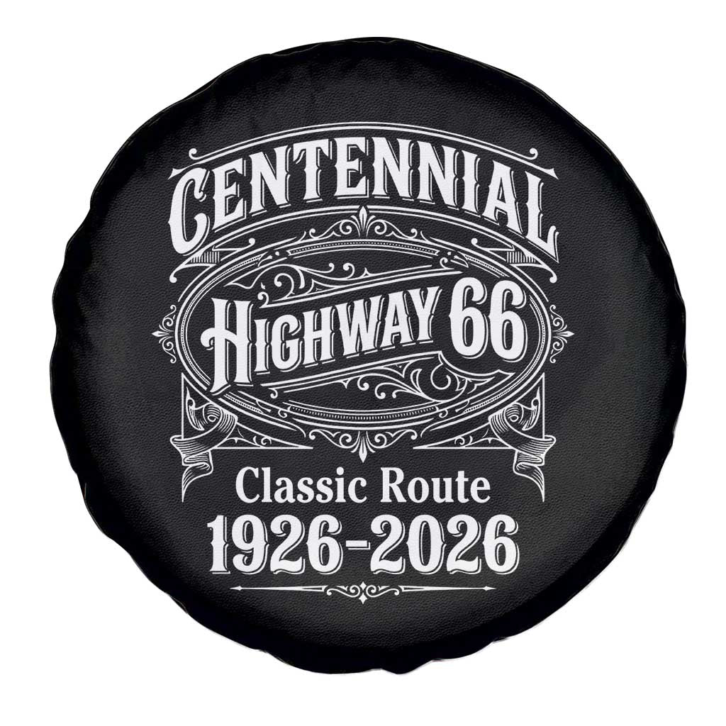 America Highway 66 Centennial 1926-2026 Classic Route Spare Tire Cover Vintage The Mother Road Victorian Filigree Graphic TS02 Print Your Wear