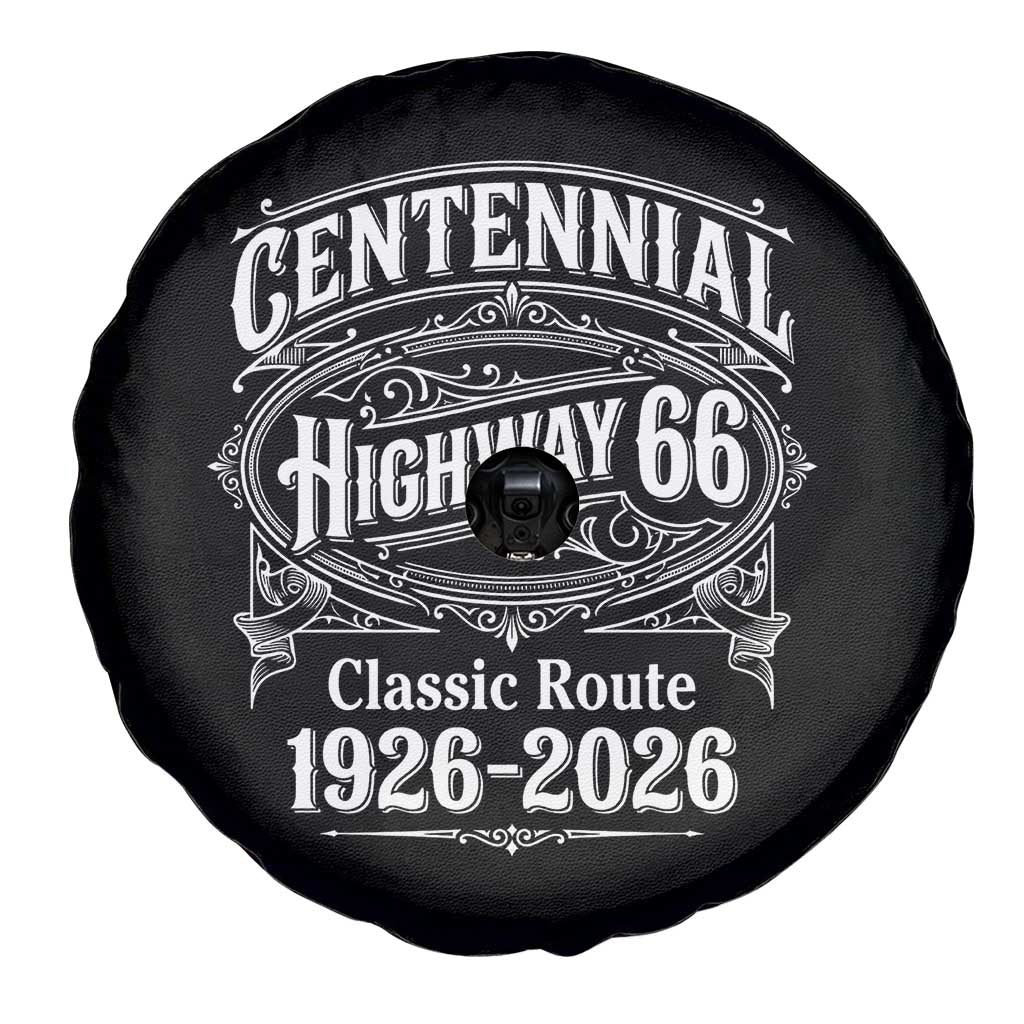America Highway 66 Centennial 1926-2026 Classic Route Spare Tire Cover Vintage The Mother Road Victorian Filigree Graphic TS02 Print Your Wear