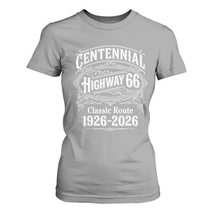 America Highway 66 Centennial 1926-2026 Classic Route T Shirt For Women Vintage The Mother Road Victorian Filigree Graphic TS02 Sport Gray Print Your Wear