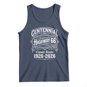 America Highway 66 Centennial 1926-2026 Classic Route Tank Top Vintage The Mother Road Victorian Filigree Graphic TS02 Navy Print Your Wear