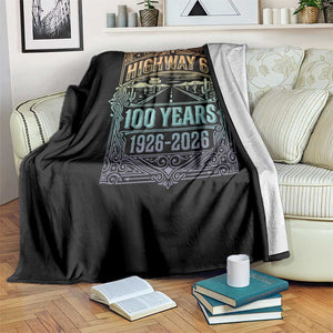 America Highway 66 100 Years Centennial 1926-2026 Throw Blanket Retro Desert Horizon The Mother Road Colorful Graphic TS02 Print Your Wear
