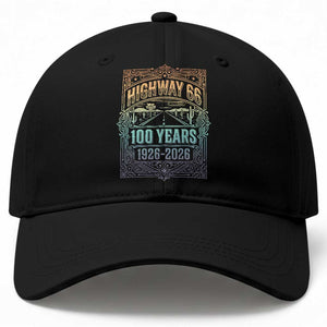 America Highway 66 100 Years Centennial 1926-2026 Baseball Cap Retro Desert Horizon The Mother Road Colorful Graphic TS02 Print Your Wear