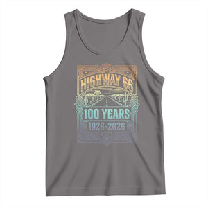 America Highway 66 100 Years Centennial 1926-2026 Tank Top Retro Desert Horizon The Mother Road Colorful Graphic TS02 Deep Heather Print Your Wear