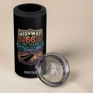 Highway 66 100 Years of the Mother Road 4 in 1 Can Cooler Tumbler Centennial 1926-2026 Desert Oasis Retro Rainbow Graphic TS02 Print Your Wear