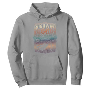 Highway 66 100 Years of the Mother Road Hoodie Centennial 1926-2026 Desert Oasis Retro Rainbow Graphic TS02 Sport Gray Print Your Wear