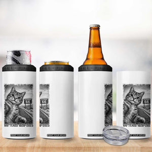 Funny Road Trip Cat Selfie with Highway 66 4 in 1 Can Cooler Tumbler Centennial 1926-2026 Historic Highway Humor TS02 Print Your Wear