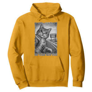 Funny Road Trip Cat Selfie with Highway 66 Hoodie Centennial 1926-2026 Historic Highway Humor TS02 Gold Print Your Wear