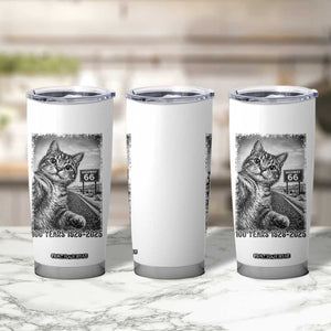 Funny Road Trip Cat Selfie with Highway 66 Tumbler Cup Centennial 1926-2026 Historic Highway Humor TS02 Print Your Wear