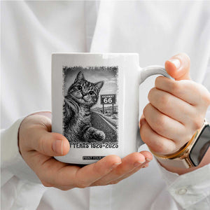 Funny Road Trip Cat Selfie with Highway 66 Coffee Mug Centennial 1926-2026 Historic Highway Humor TS02 Print Your Wear