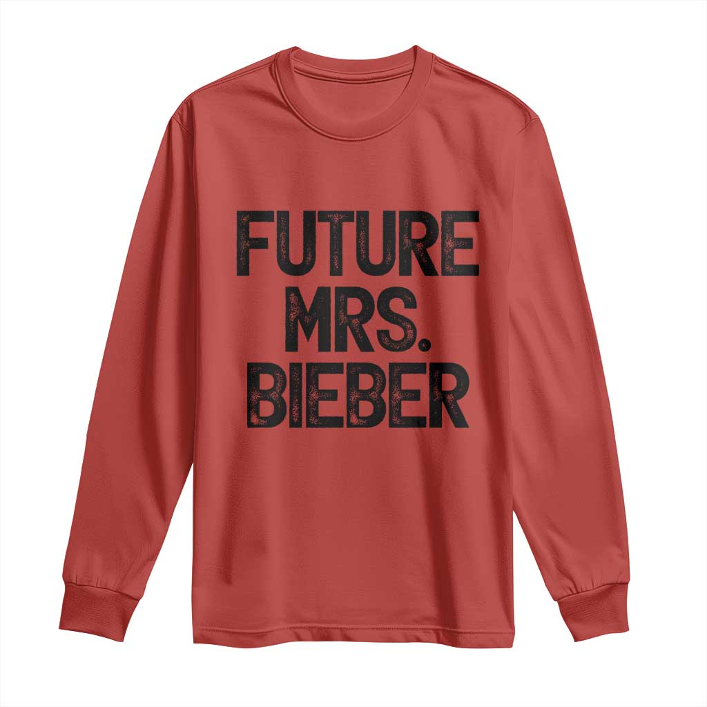 Future Mrs. Pop Star Bride to Be Long Sleeve Shirt Iconic Music Fan Gift Vintage TS02 Red Print Your Wear