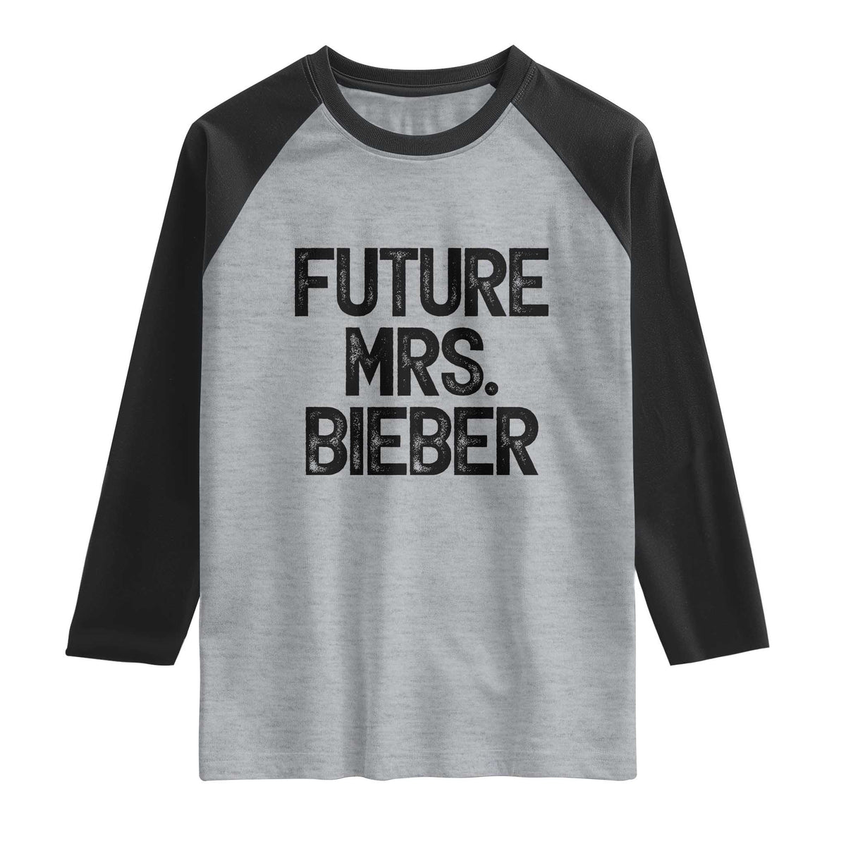 Future Mrs. Pop Star Bride to Be Raglan Shirt Iconic Music Fan Gift Vintage TS02 Heather Gray Black Print Your Wear