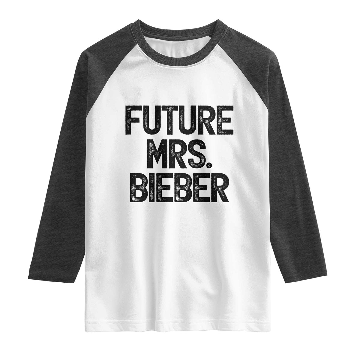 Future Mrs. Pop Star Bride to Be Raglan Shirt Iconic Music Fan Gift Vintage TS02 White Heather Charcoal Print Your Wear