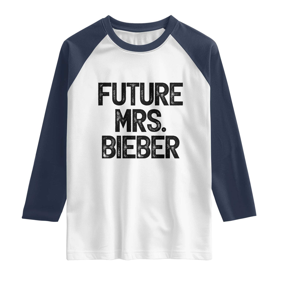 Future Mrs. Pop Star Bride to Be Raglan Shirt Iconic Music Fan Gift Vintage TS02 White Navy Print Your Wear