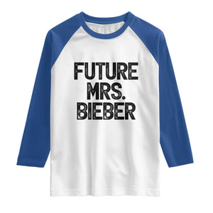 Future Mrs. Pop Star Bride to Be Raglan Shirt Iconic Music Fan Gift Vintage TS02 White Royal Print Your Wear