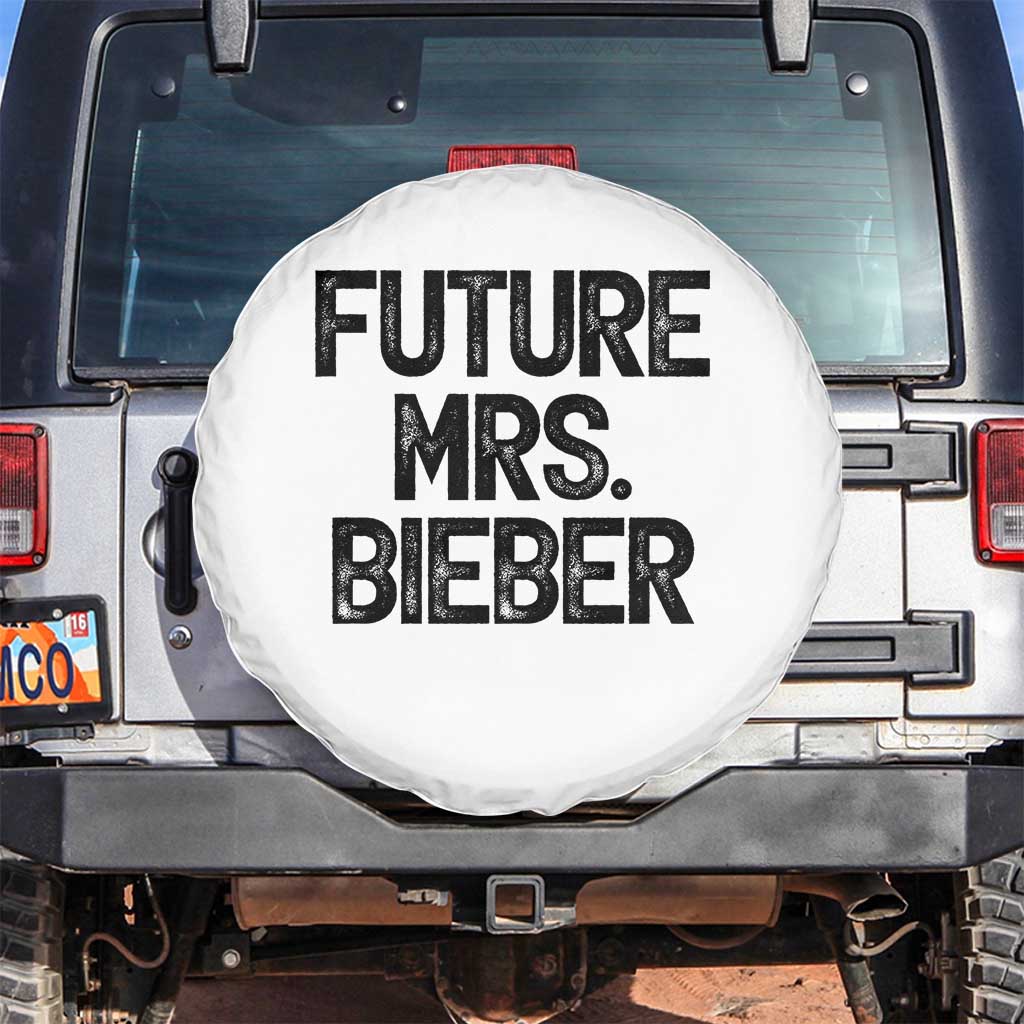 Future Mrs. Pop Star Bride to Be Spare Tire Cover Iconic Music Fan Gift Vintage TS02 No hole White Print Your Wear