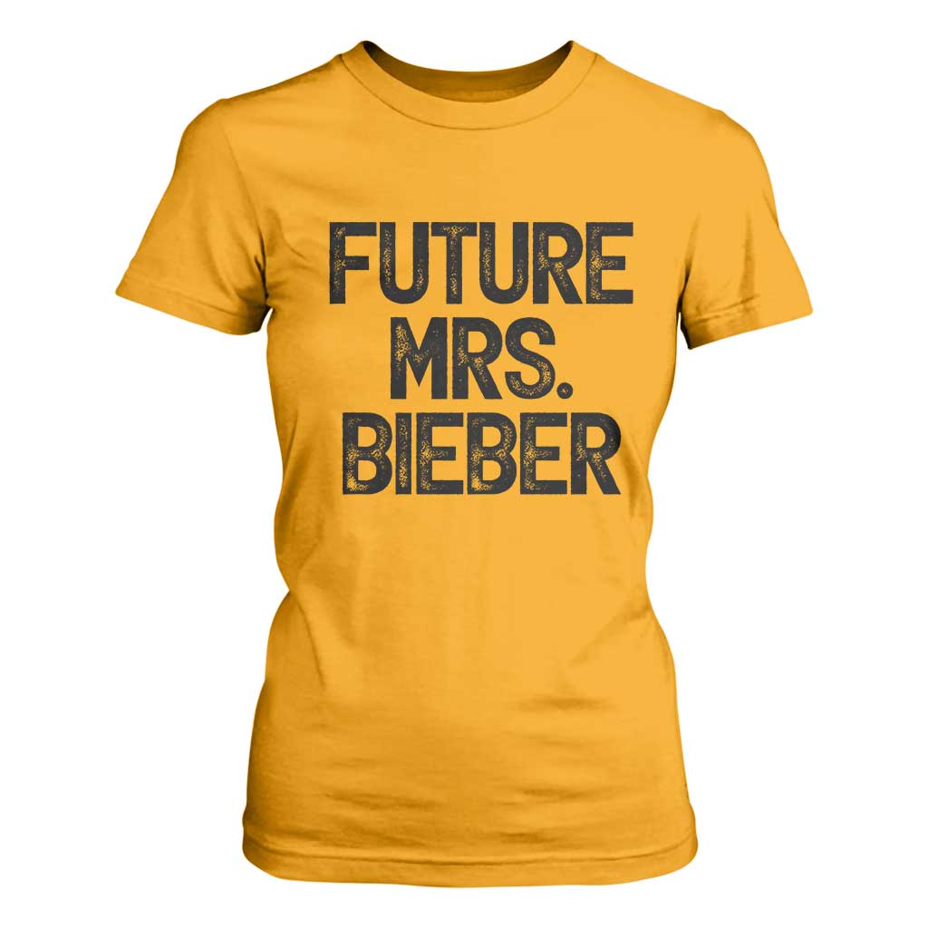 Future Mrs. Pop Star Bride to Be T Shirt For Women Iconic Music Fan Gift Vintage TS02 Gold Print Your Wear
