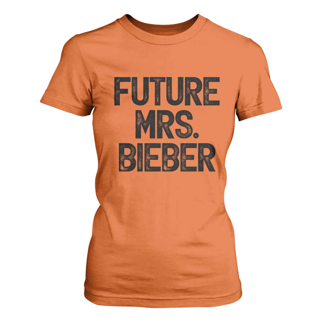 Future Mrs. Pop Star Bride to Be T Shirt For Women Iconic Music Fan Gift Vintage TS02 Orange Print Your Wear