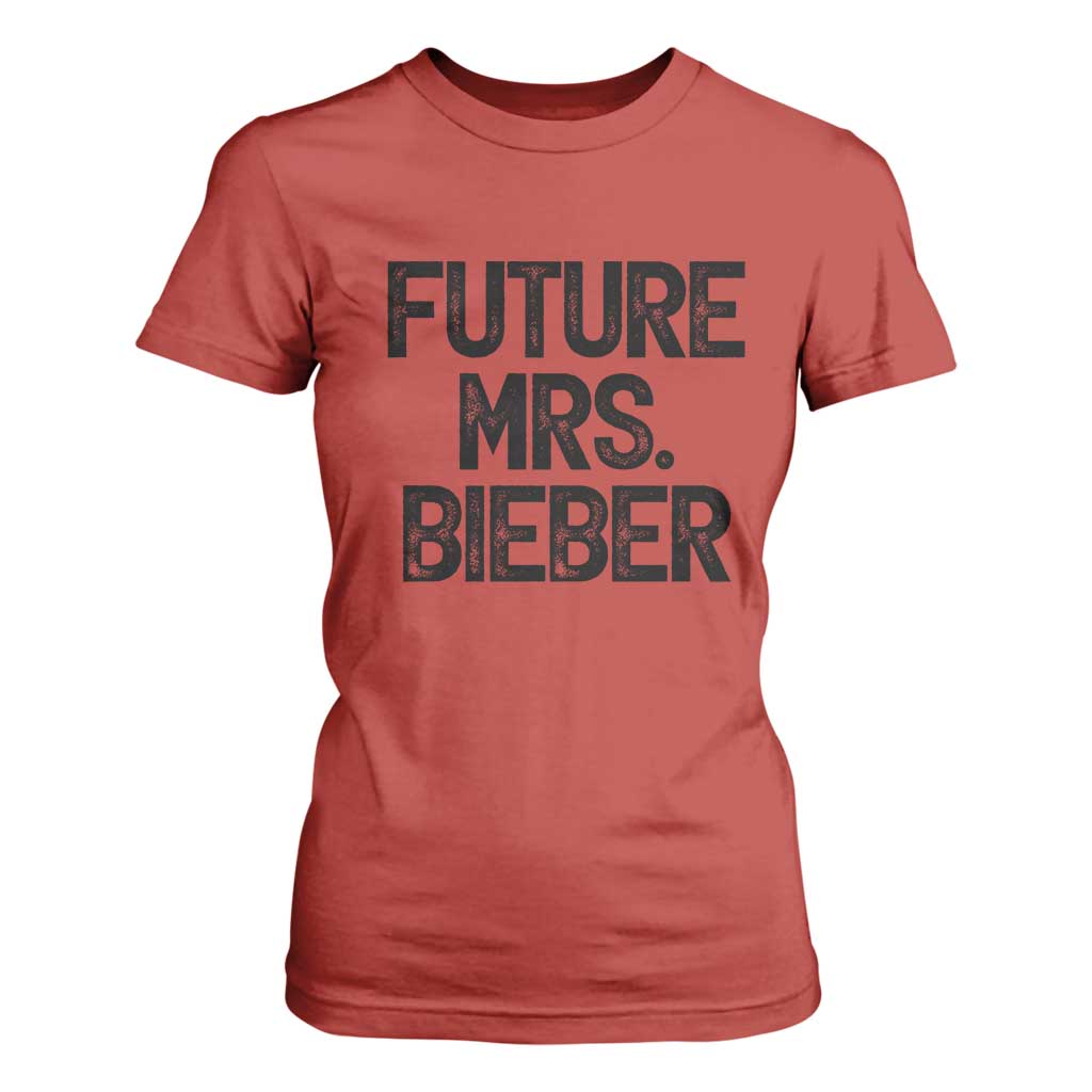 Future Mrs. Pop Star Bride to Be T Shirt For Women Iconic Music Fan Gift Vintage TS02 Red Print Your Wear