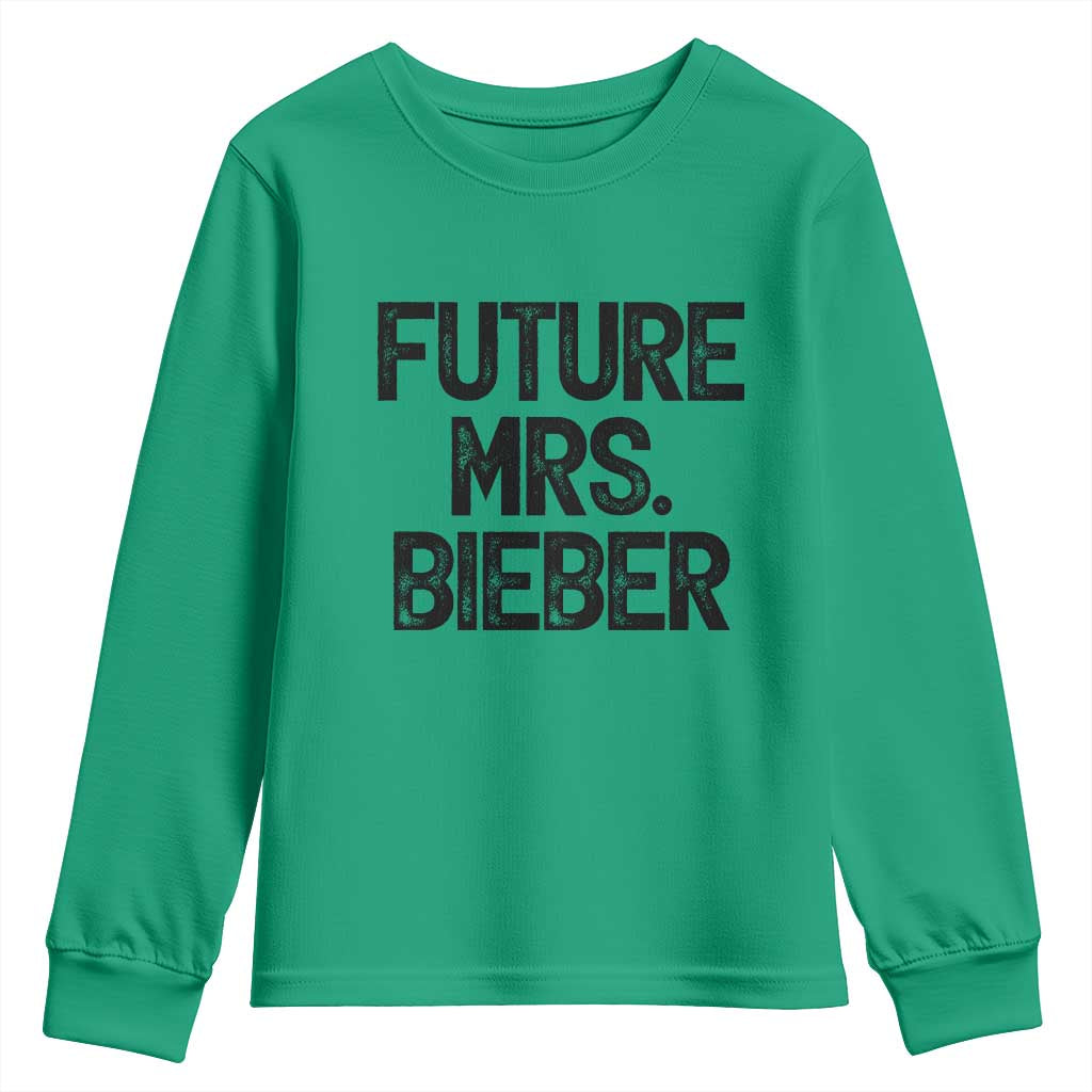 Future Mrs. Pop Star Bride to Be Youth Sweatshirt Iconic Music Fan Gift Vintage TS02 Irish Green Print Your Wear
