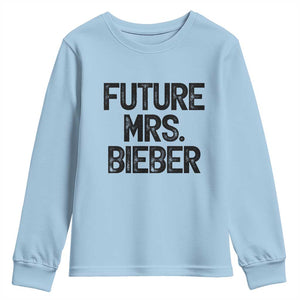 Future Mrs. Pop Star Bride to Be Youth Sweatshirt Iconic Music Fan Gift Vintage TS02 Light Blue Print Your Wear