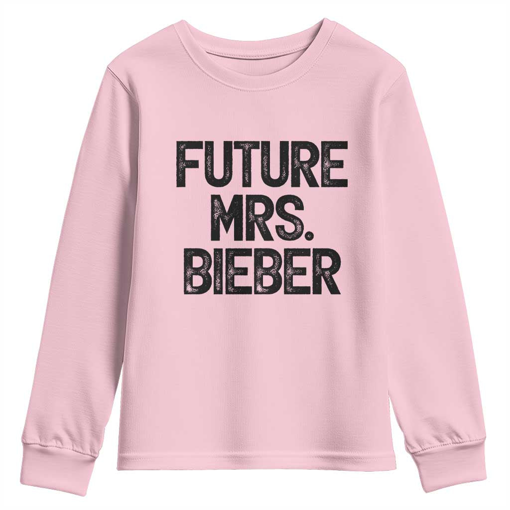 Future Mrs. Pop Star Bride to Be Youth Sweatshirt Iconic Music Fan Gift Vintage TS02 Light Pink Print Your Wear