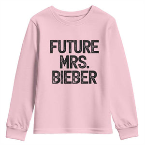 Future Mrs. Pop Star Bride to Be Youth Sweatshirt Iconic Music Fan Gift Vintage TS02 Light Pink Print Your Wear
