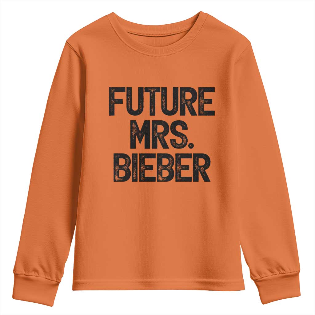 Future Mrs. Pop Star Bride to Be Youth Sweatshirt Iconic Music Fan Gift Vintage TS02 Orange Print Your Wear