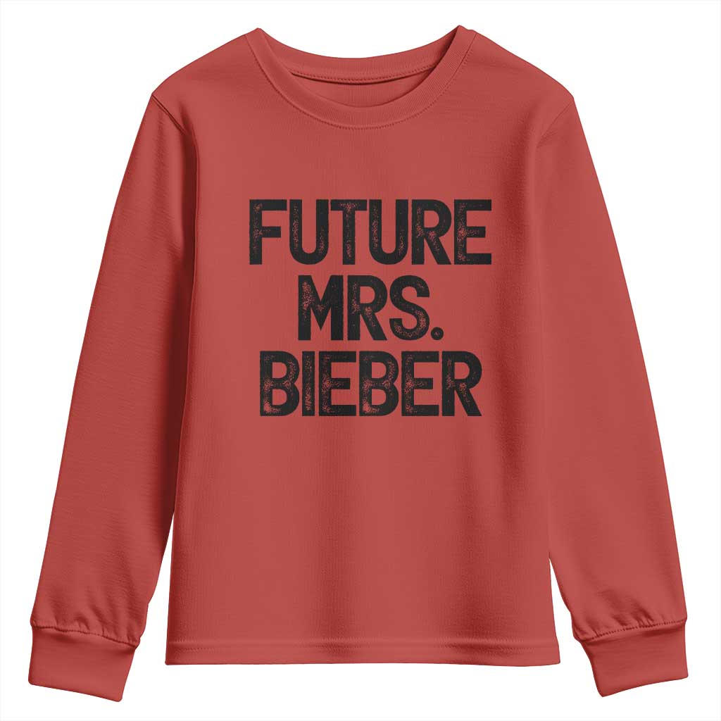 Future Mrs. Pop Star Bride to Be Youth Sweatshirt Iconic Music Fan Gift Vintage TS02 Red Print Your Wear